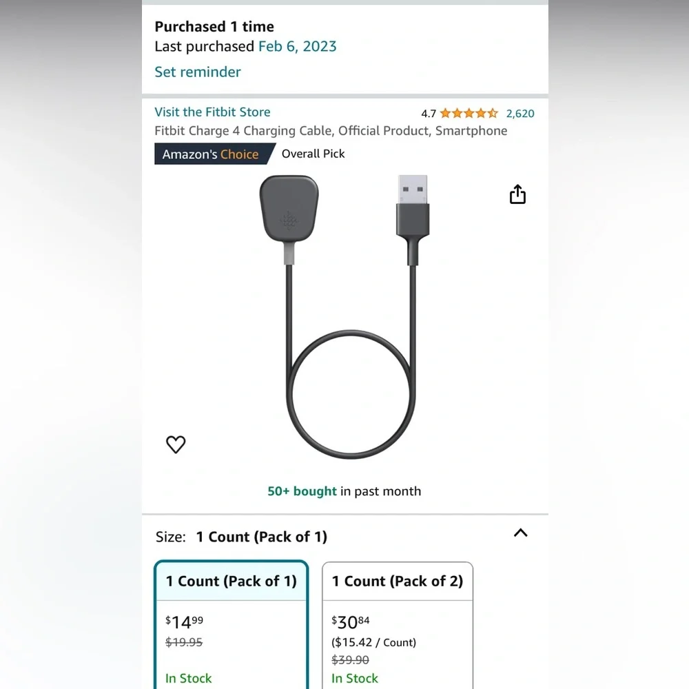 Fitbit Charge 4 charger cord and replacement wristbands (Large Women)